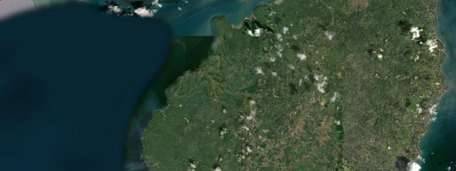 Satellite view of the coast near Iloilo, Western Visayas