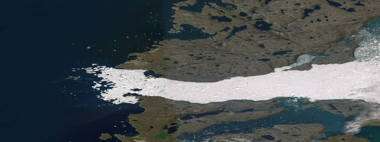 Satellite view of the coast near Ilulissat