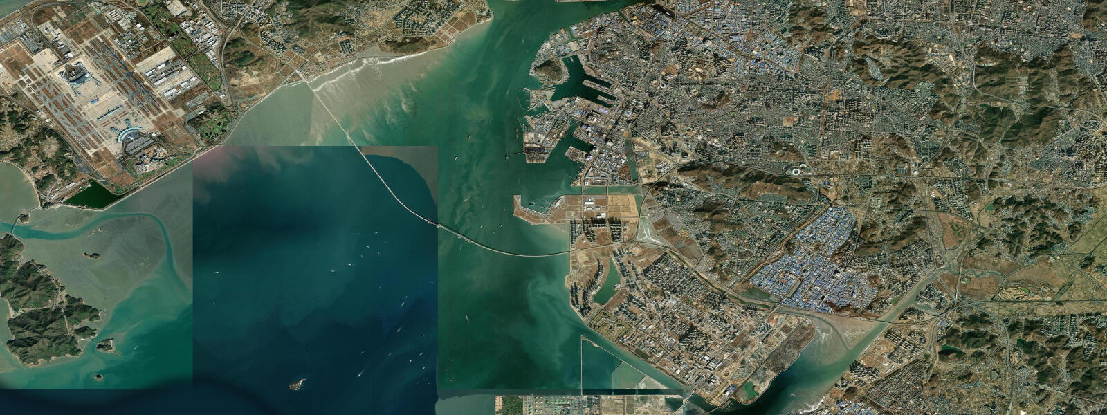 Satellite view of the coast near Incheon