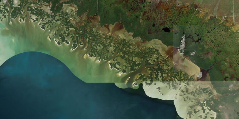 Satellite view of the coast near Indian Key