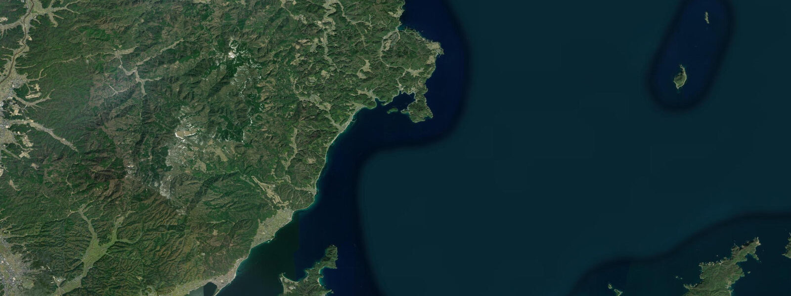 Satellite view of the coast near Ine