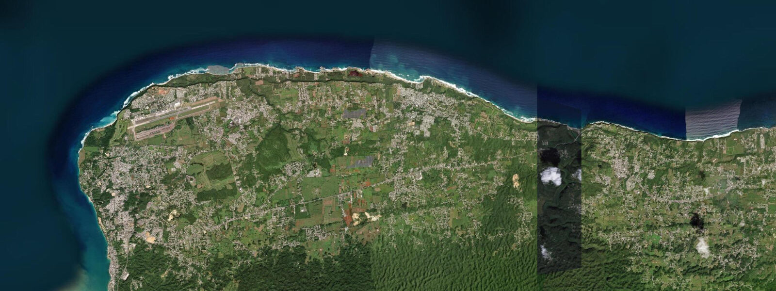 Satellite view of the coast near Isabela, Puerto Rico