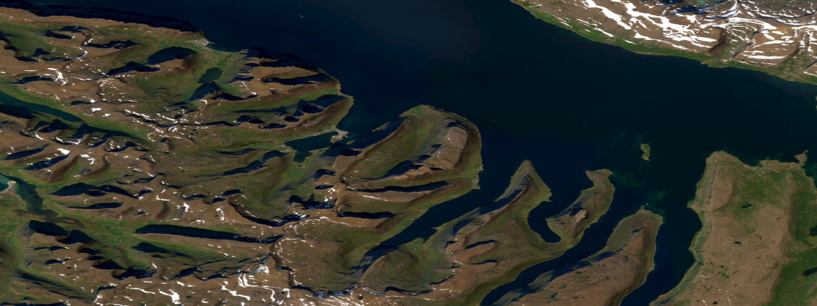 Satellite view of the coast near Ísafjörður