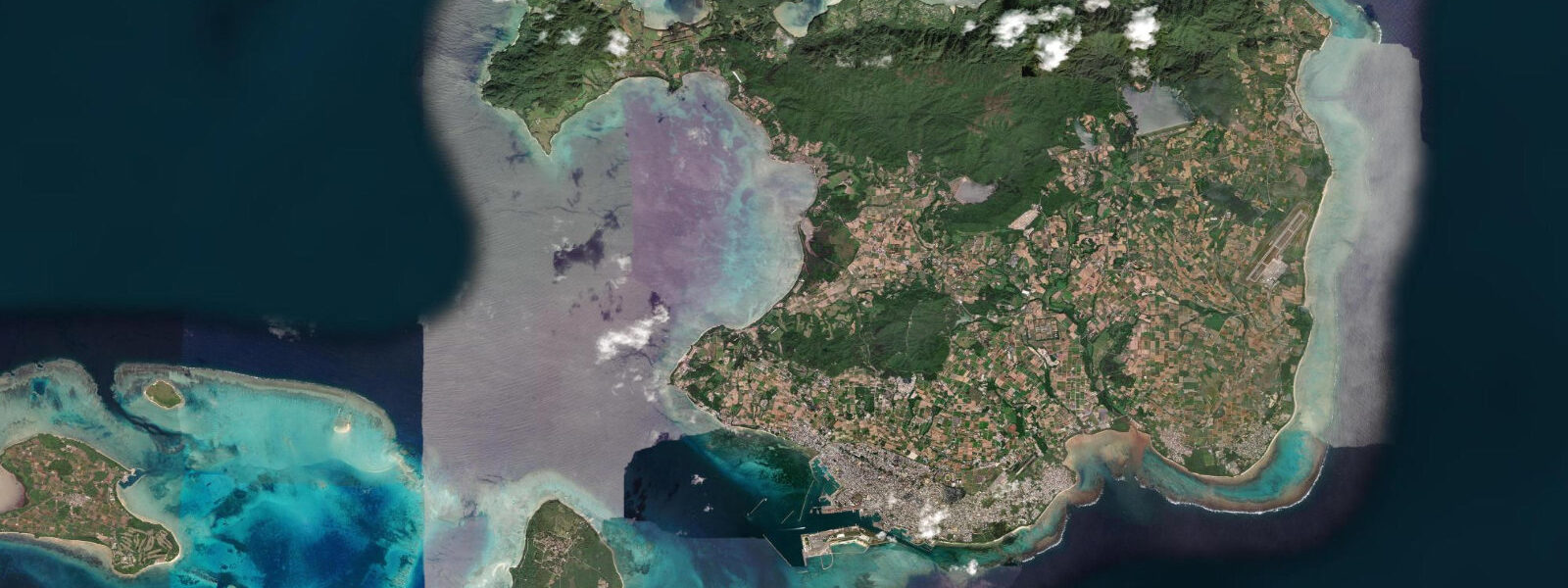Satellite view of the coast near Ishigaki
