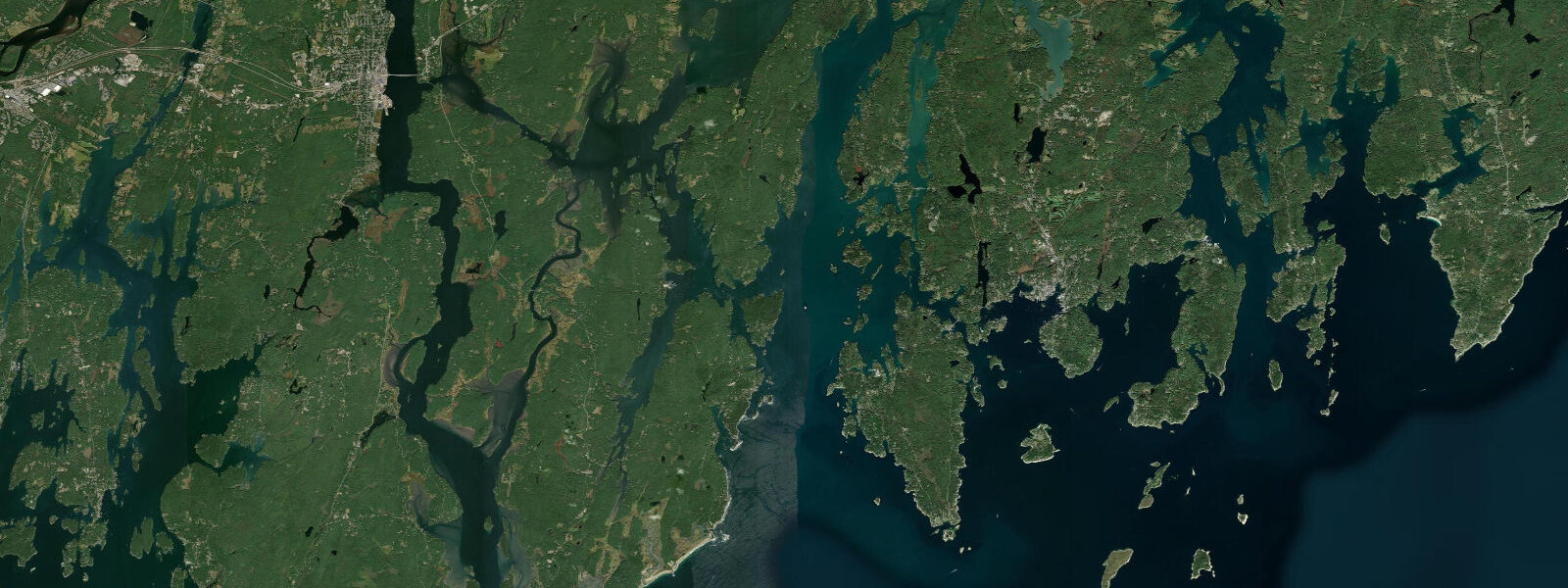 Satellite view of the coast near Isle Of Springs