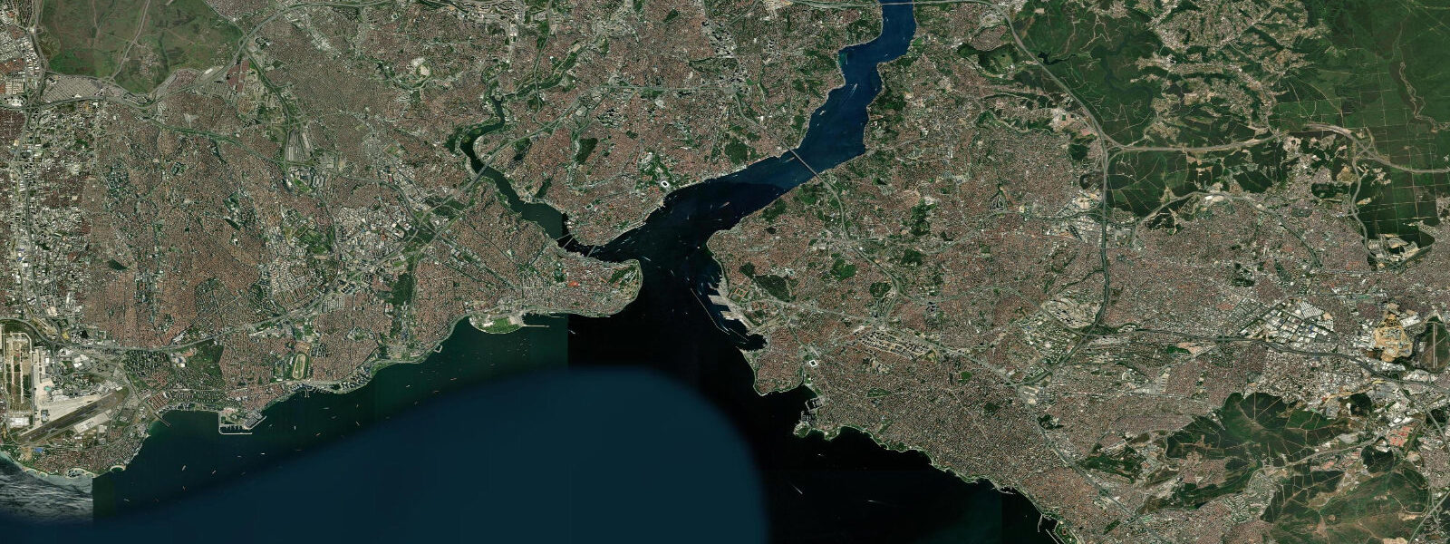 Satellite view of the coast near Istanbul