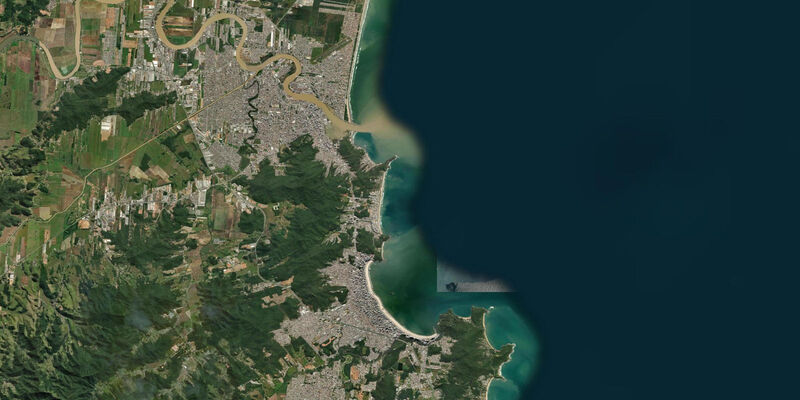 Satellite view of the coast near Itajai