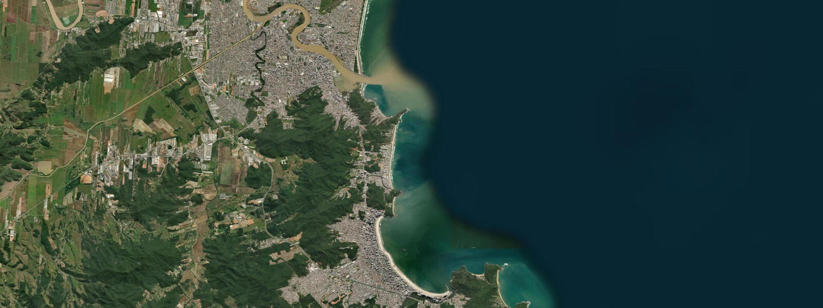 Satellite view of the coast near Itajai