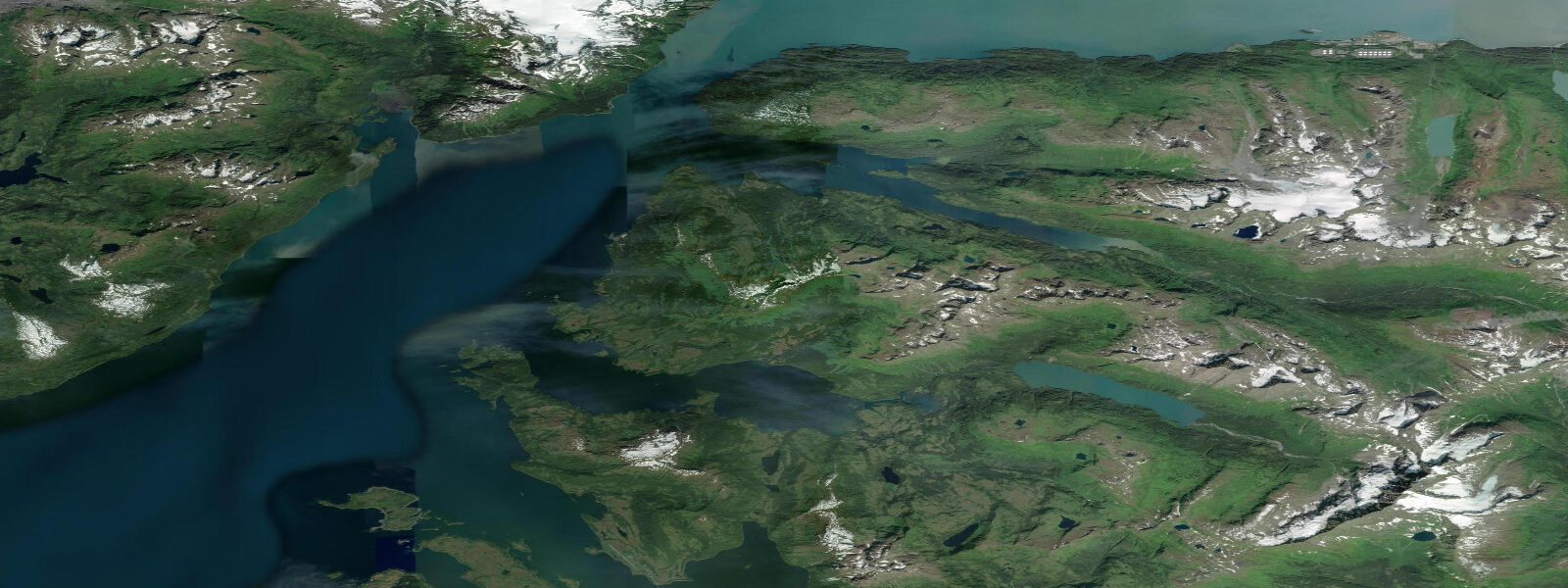 Satellite view of the coast near Jack Bay
