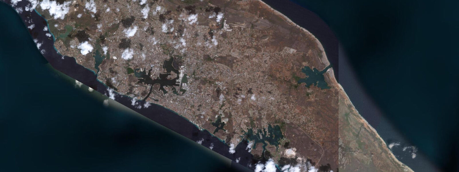 Satellite view of the coast near Jan Thiel, Curaçao