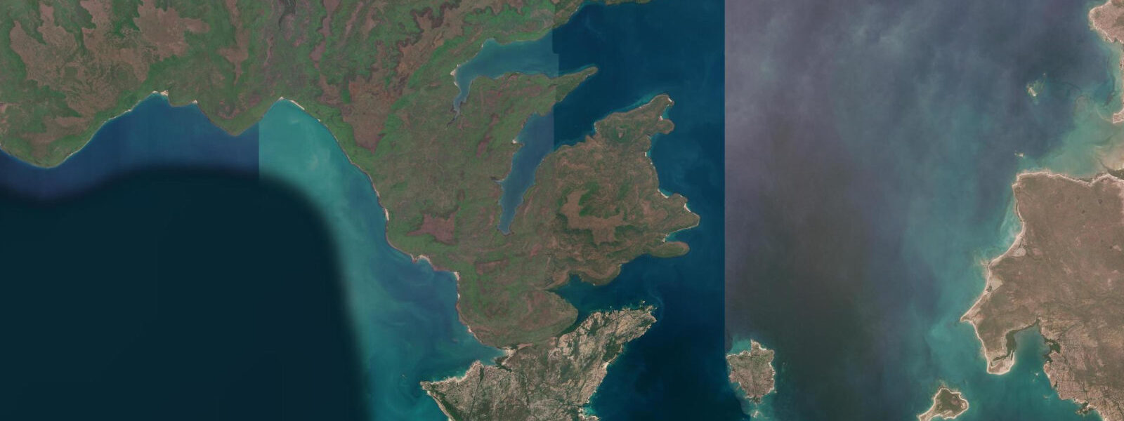 Satellite view of the coast near Jar Island