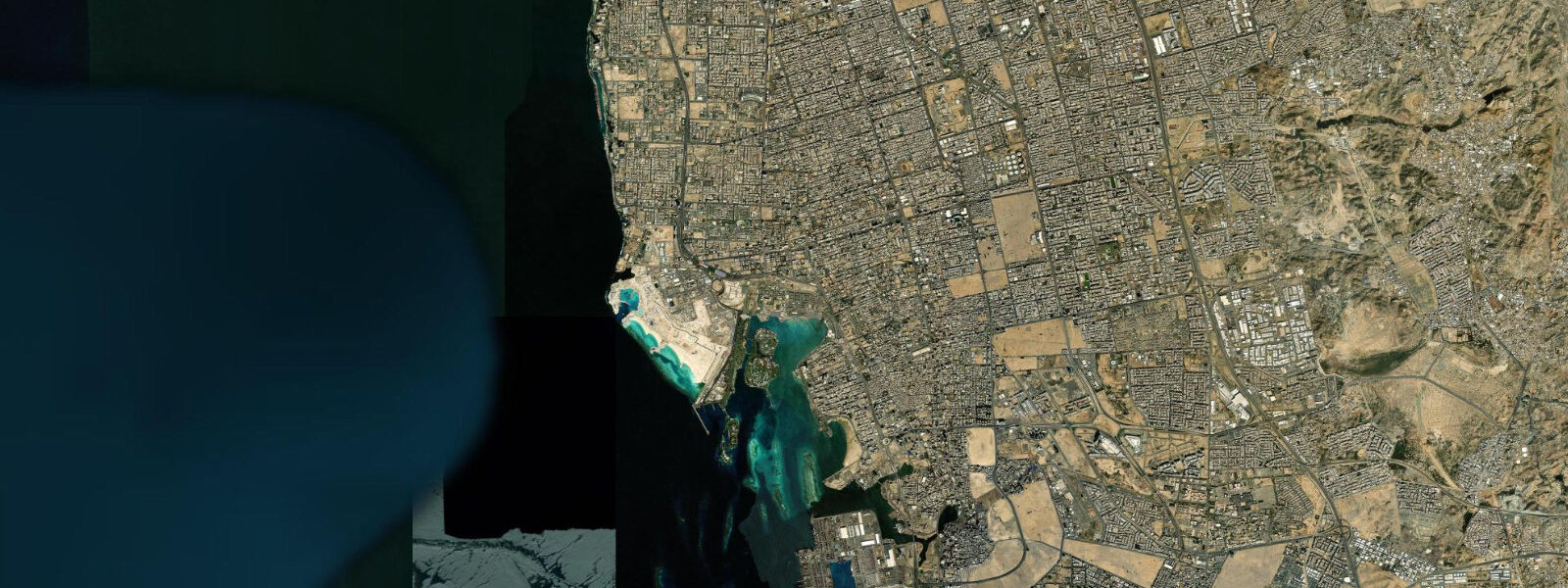 Satellite view of the coast near Jeddah