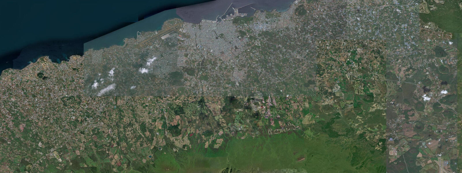 Satellite view of the coast near Jeju City