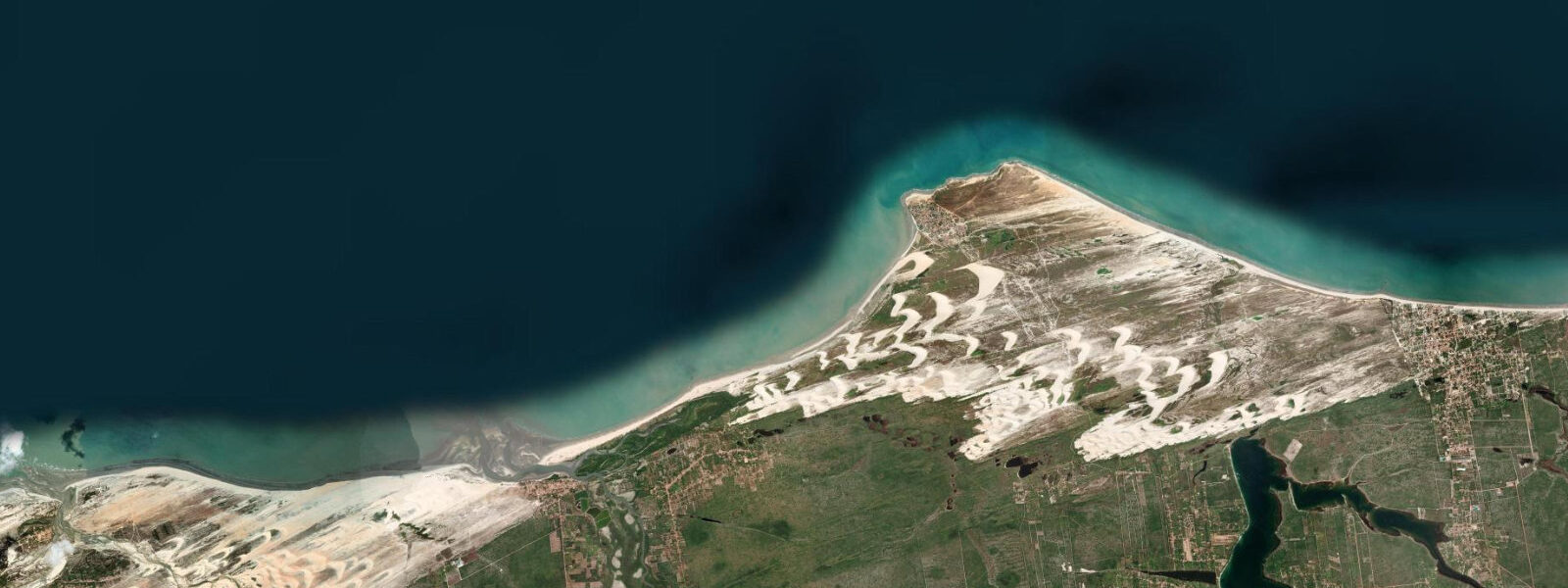 Satellite view of the coast near Jericoacoara