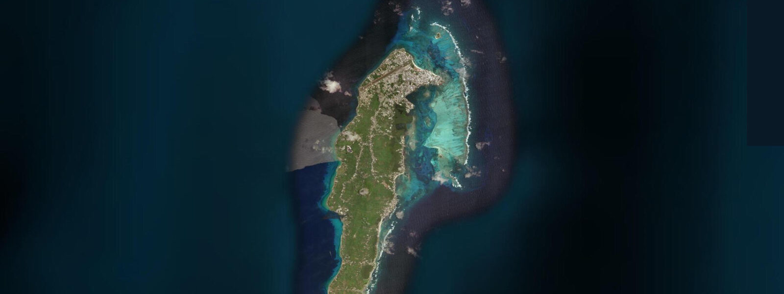 Satellite view of the coast near Johnny Cay, Colombia