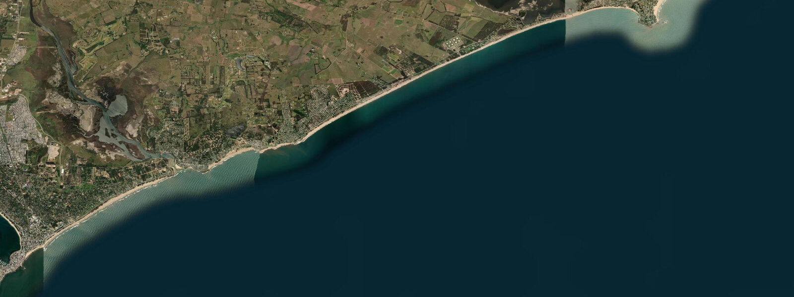 Satellite view of the coast near José Ignacio