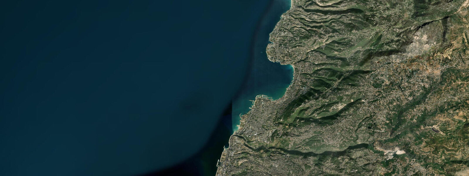 Satellite view of the coast near Jounieh