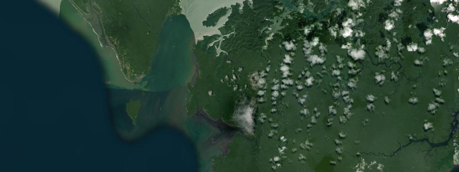 Satellite view of the coast near Juanchaco