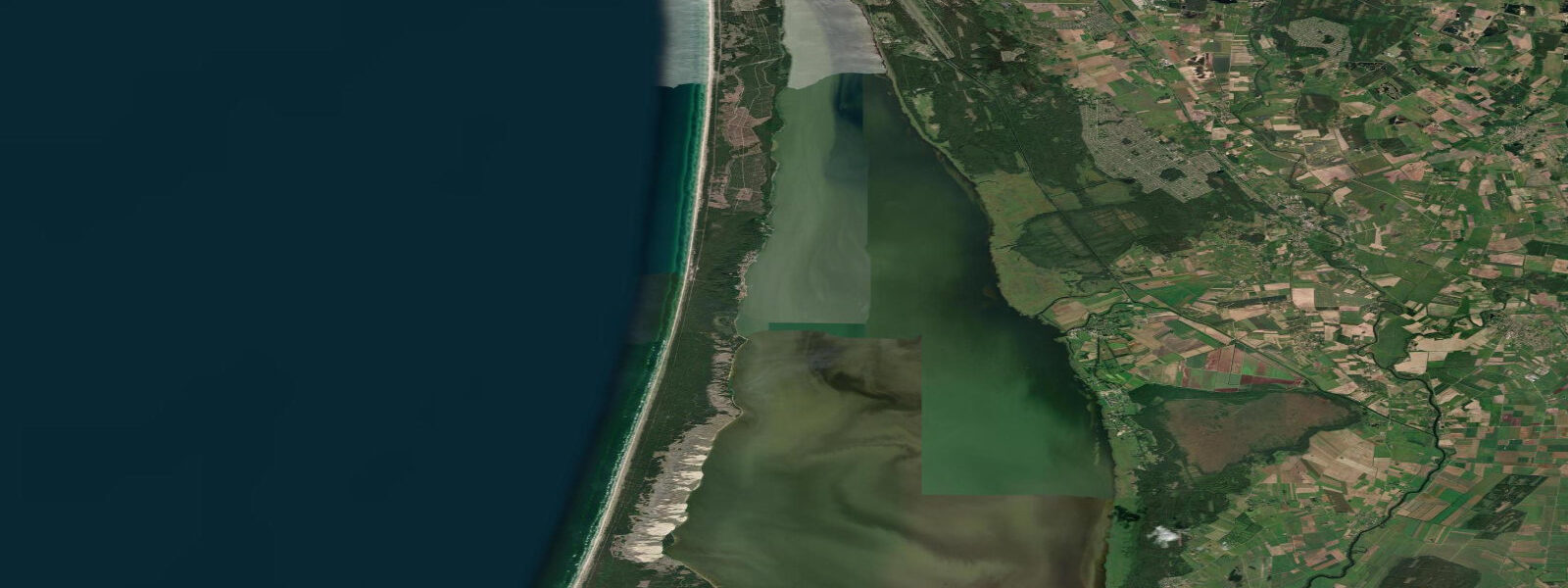 Satellite view of the coast near Juodkrantė