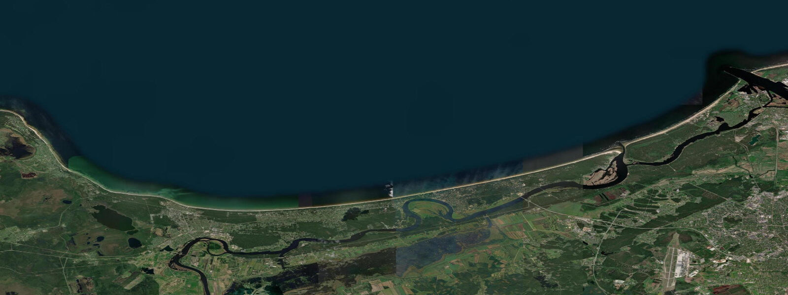 Satellite view of the coast near Jūrmala