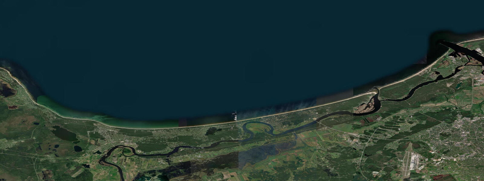 Satellite view of the coast near Jūrmala