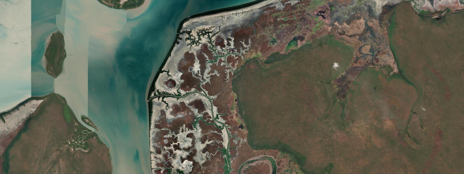 Satellite view of the coast near Kakadu Coast