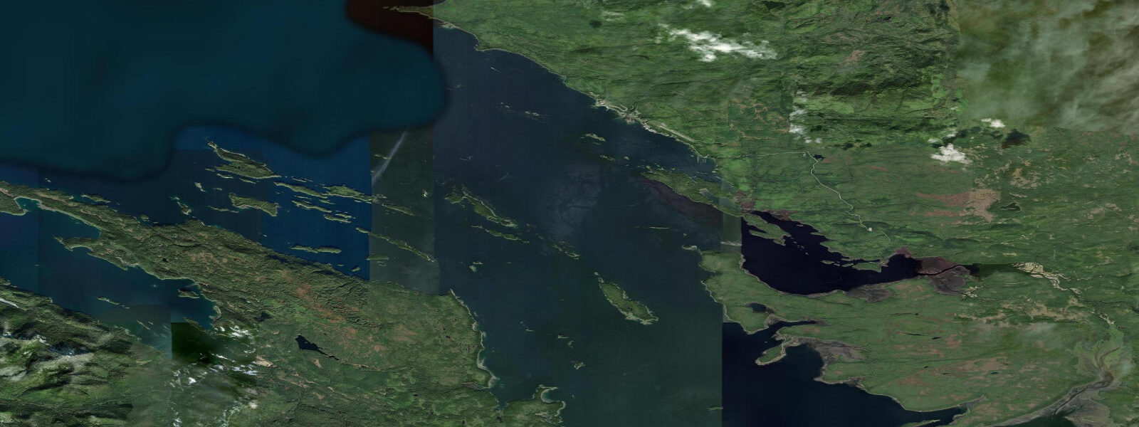 Satellite view of the coast near Kake