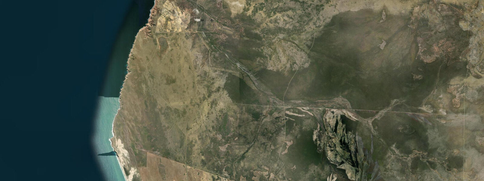 Satellite view of the coast near Kalbarri