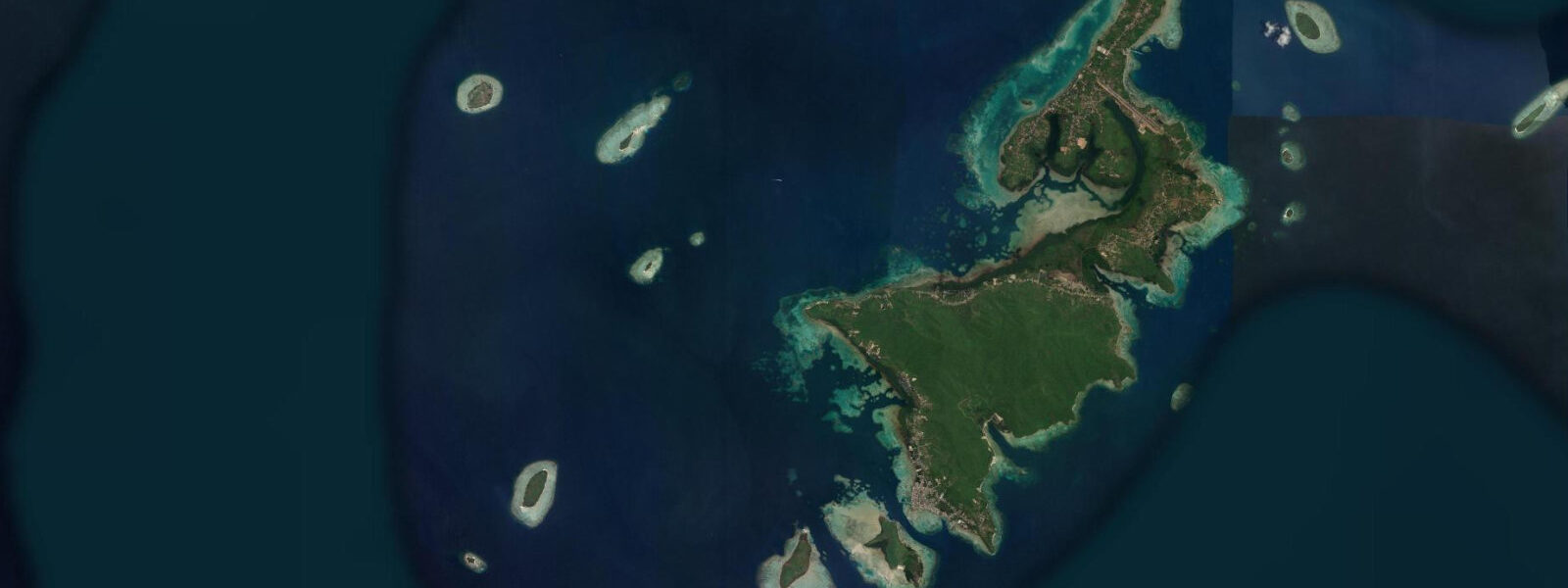 Satellite view of the coast near Karimunjawa