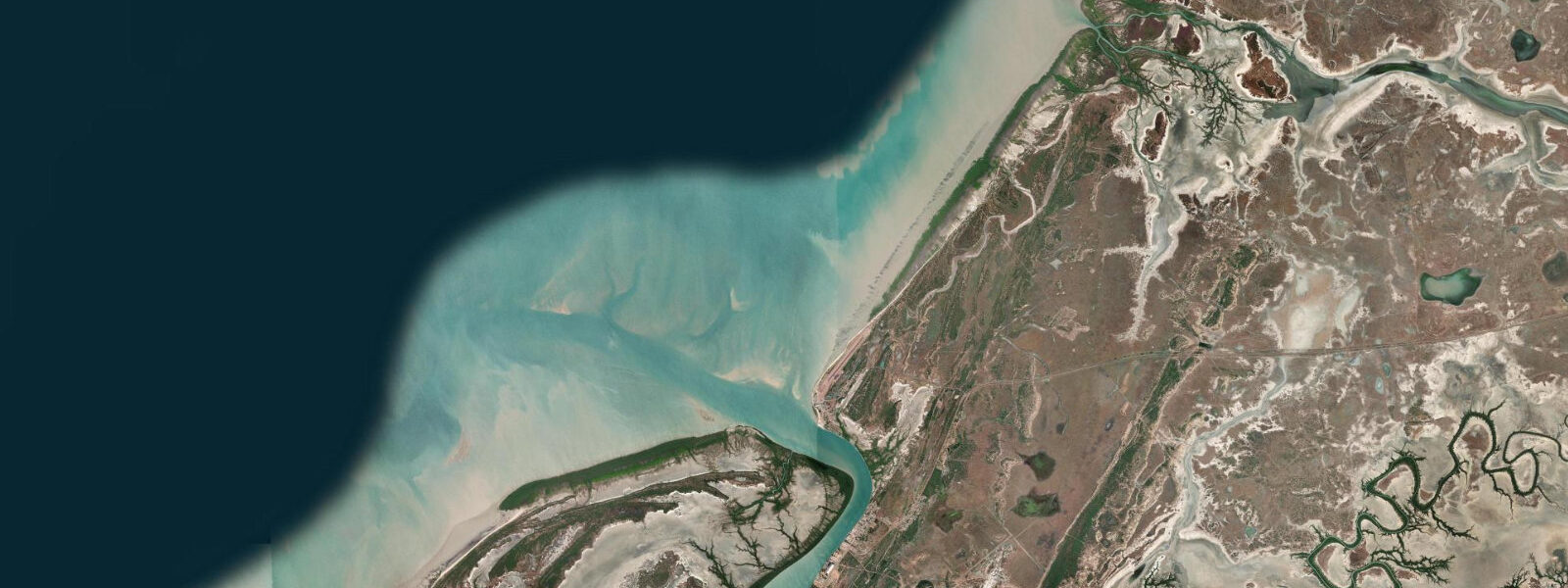 Satellite view of the coast near Karumba