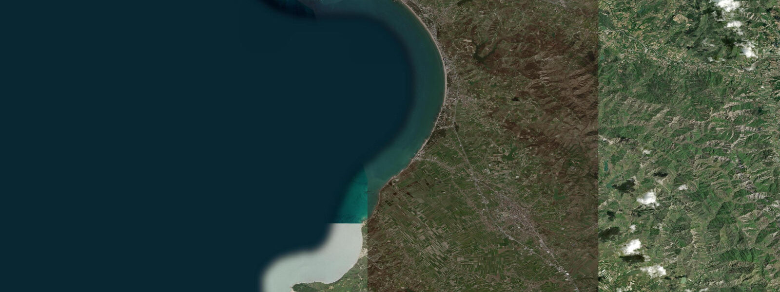 Satellite view of the coast near Kavajë Coast