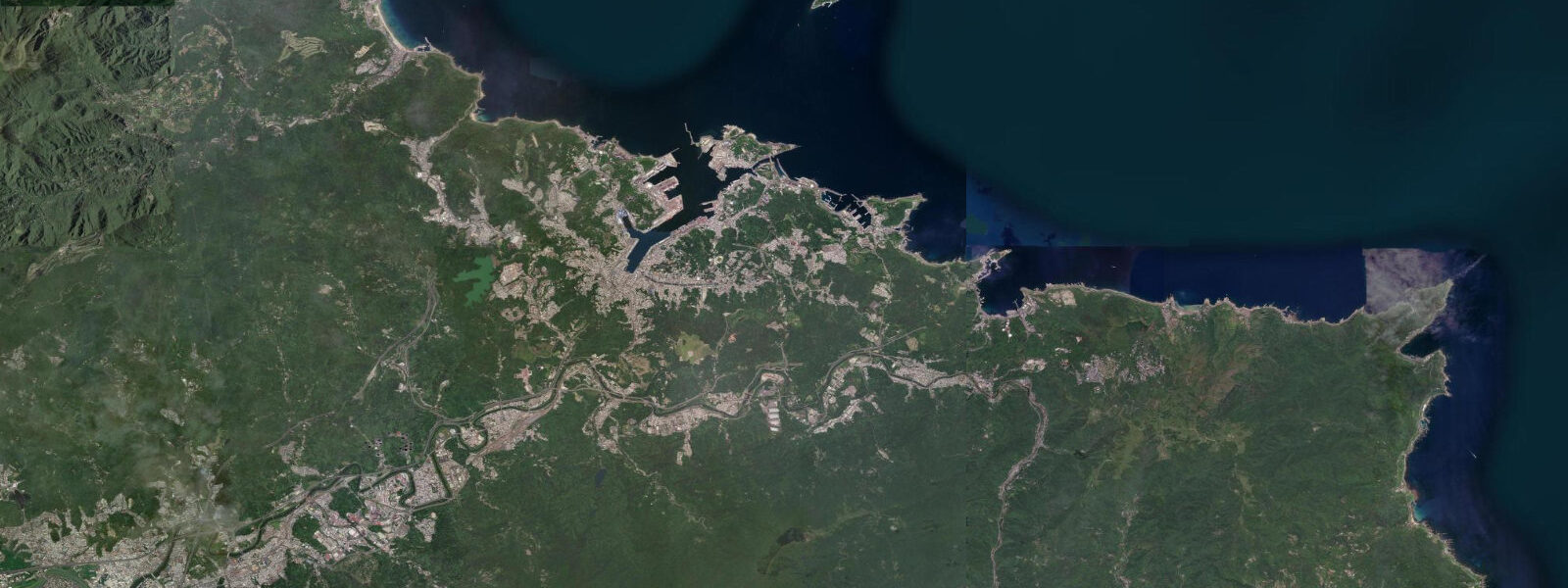 Satellite view of the coast near Keelung