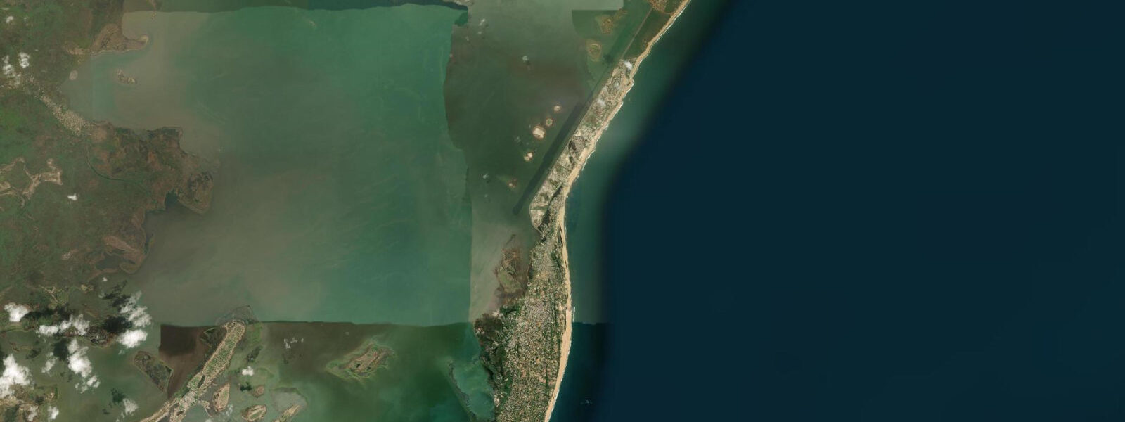 Satellite view of the coast near Keta