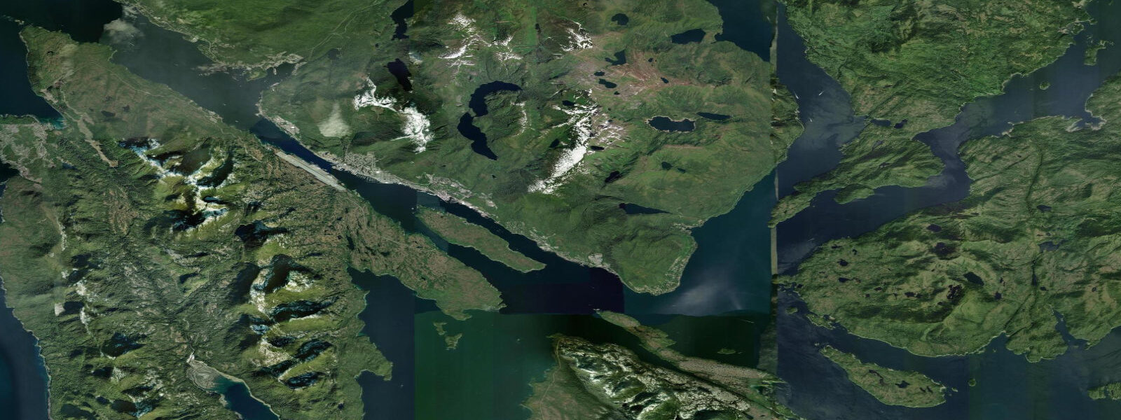 Satellite view of the coast near Ketchikan, AK