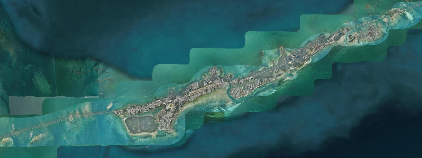 Satellite view of the coast near Key Colony Beach