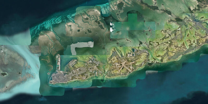 Satellite view of the coast near Key West, FL