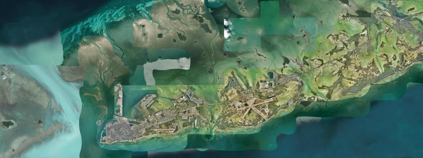 Satellite view of the coast near Key West, FL