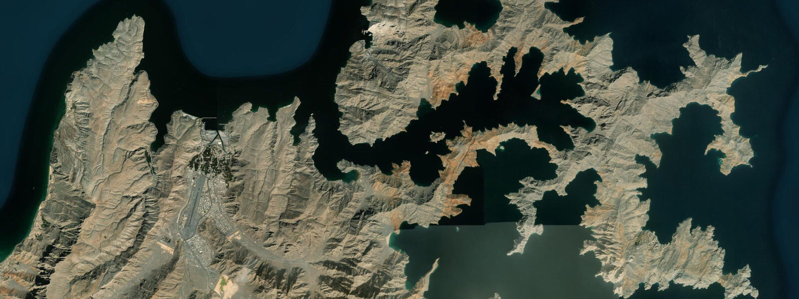 Satellite view of the coast near Khasab