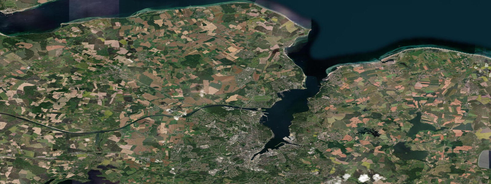 Satellite view of the coast near Kiel