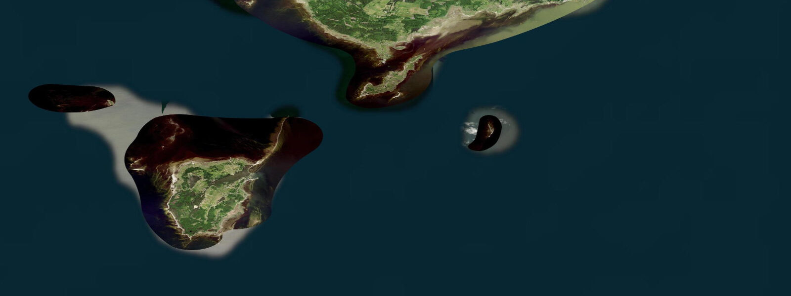 Satellite view of the coast near Kihnu Island, Estonia