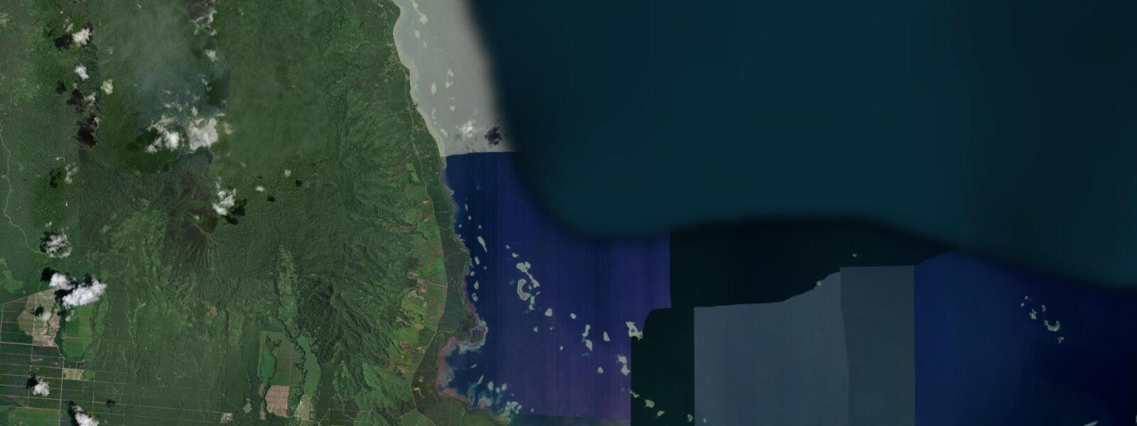 Satellite view of the coast near Kimbe