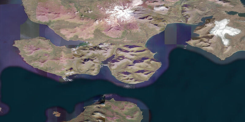 Satellite view of the coast near King Cove