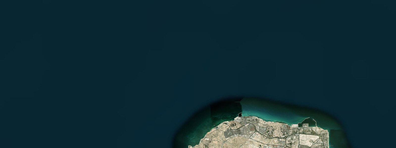 Satellite view of the coast near Kish Island