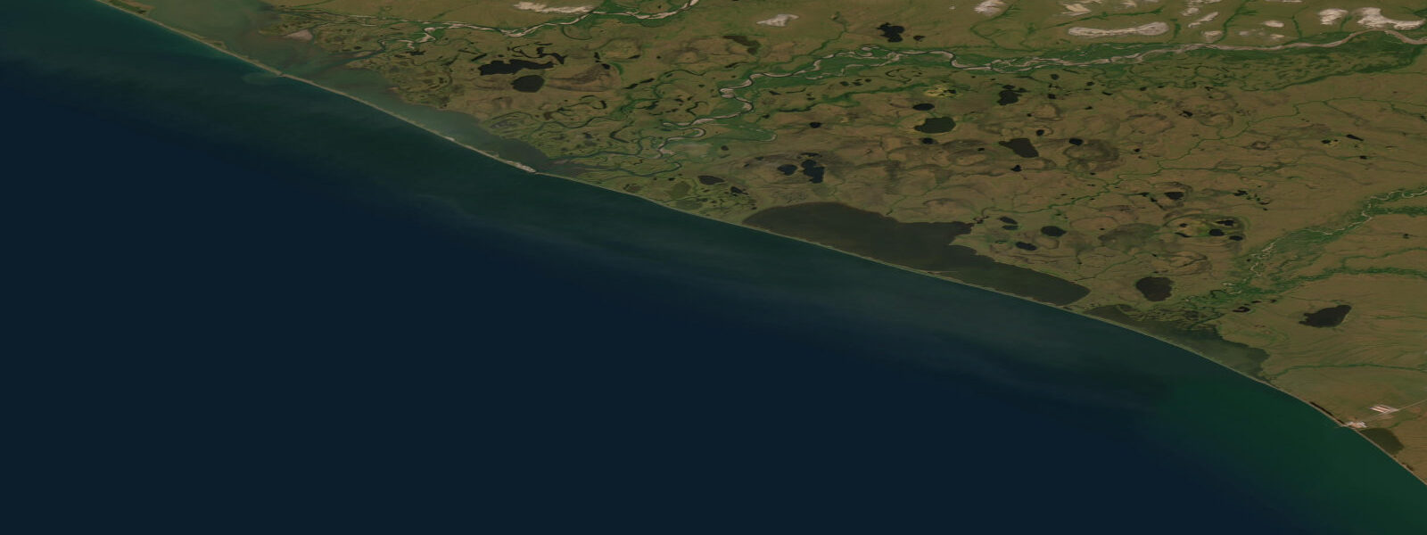 Satellite view of the coast near Kivalina