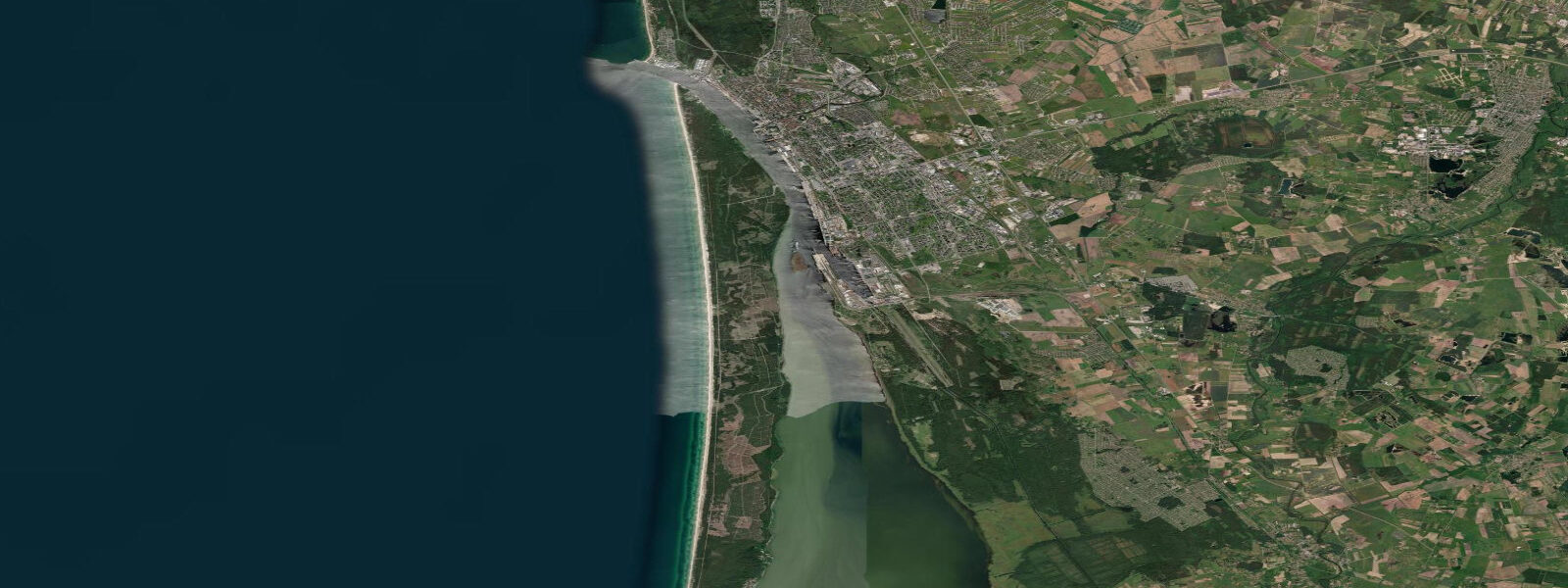 Satellite view of the coast near Klaipėda