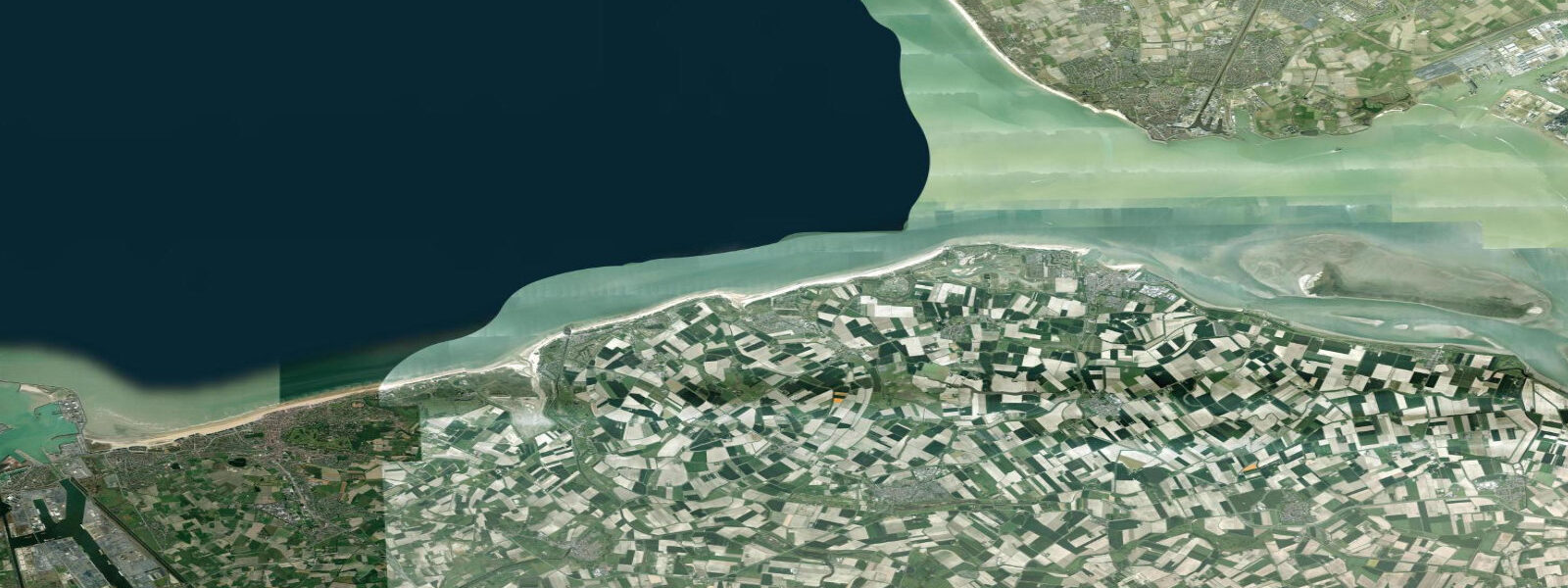 Satellite view of the coast near Knokke-Heist