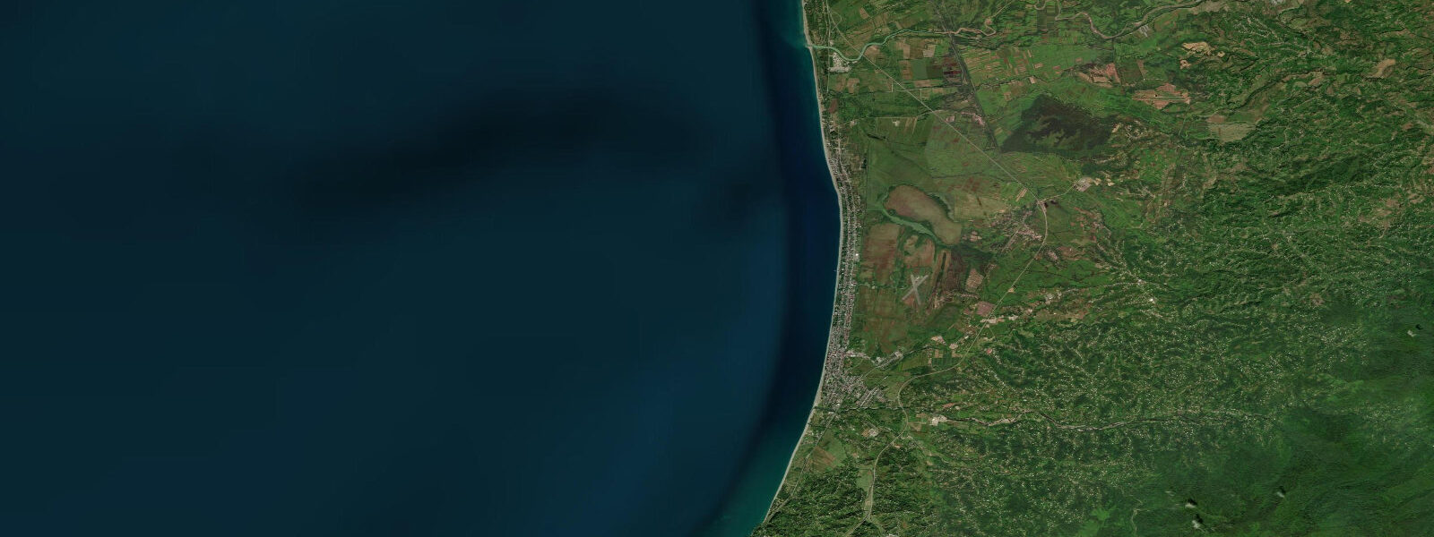 Satellite view of the coast near Kobuleti, Georgia