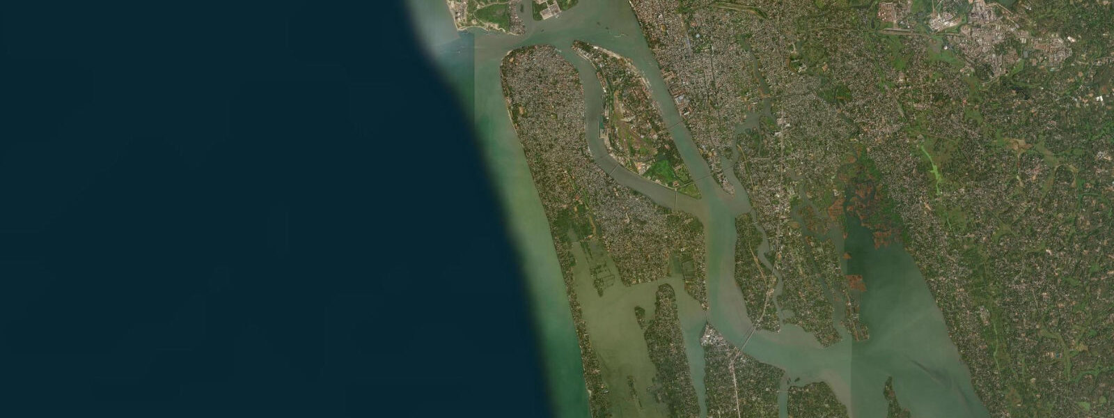 Satellite view of the coast near Kochi