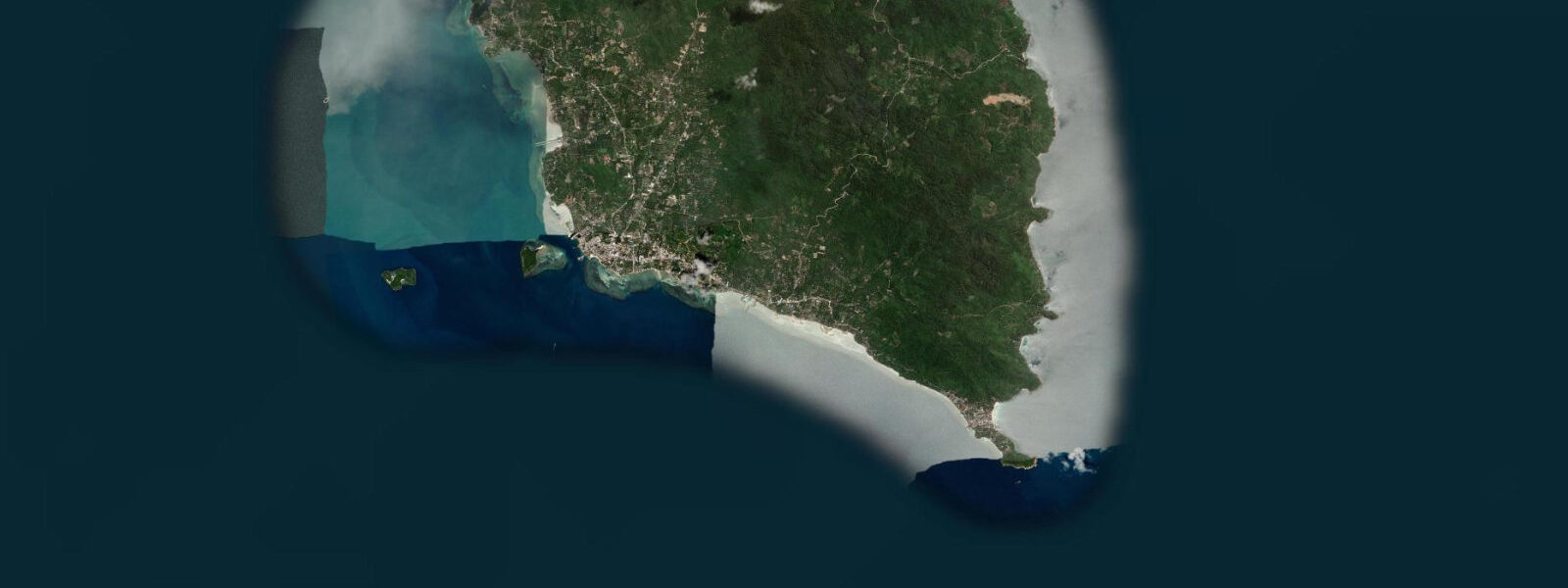 Satellite view of the coast near Koh Pha-ngan