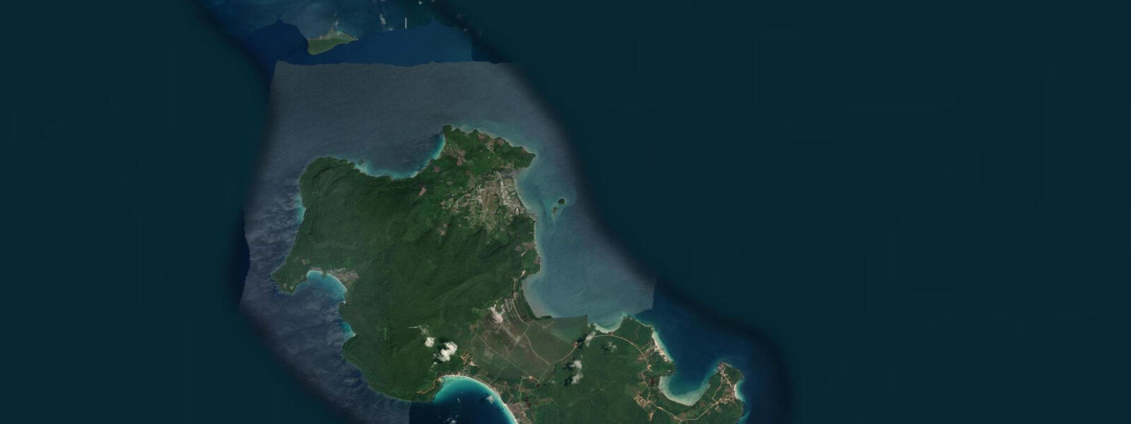 Satellite view of the coast near Koh Rong